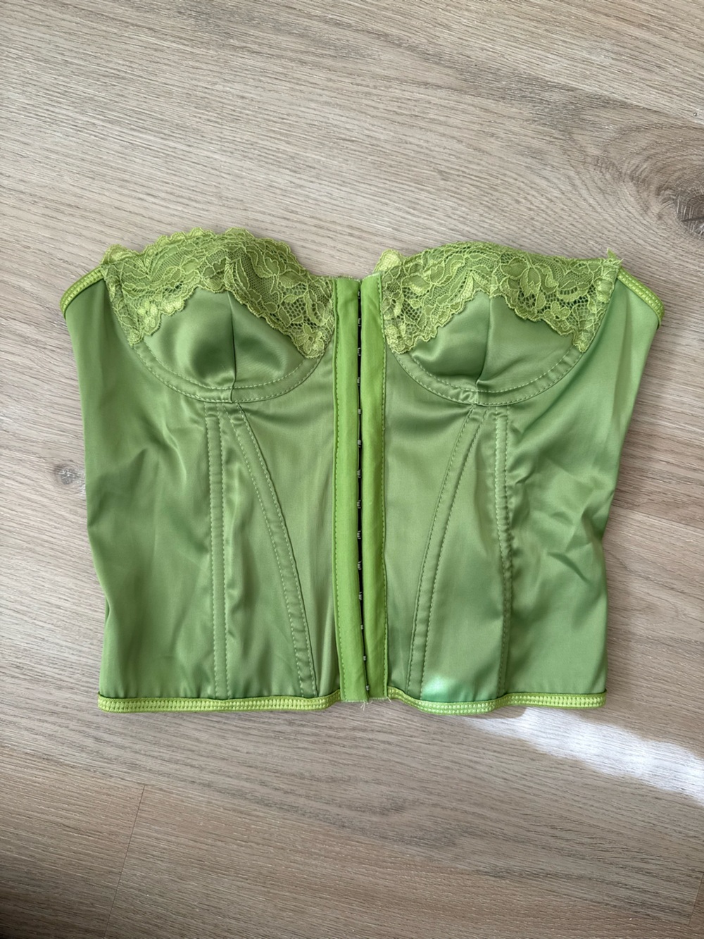 Green Lace Trim Corset
